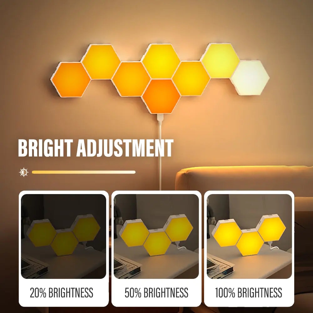 LED Hexagon Wall Lights - RGB Smart Lighting Panels