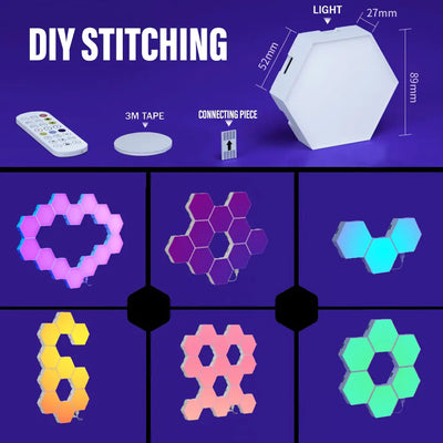 LED Hexagon Wall Lights - RGB Smart Lighting Panels