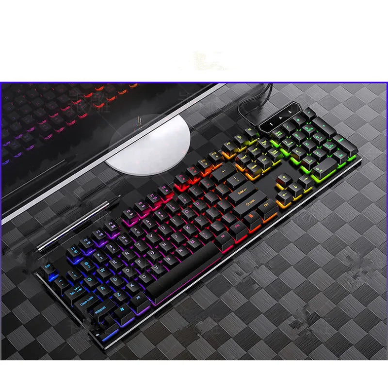 RGB Gaming Keyboard and Mouse Combo - Backlit Mechanical Feel