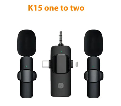 Wireless Lavalier Microphone - 3-in-1 Clip-On Mic for Phone & Camera