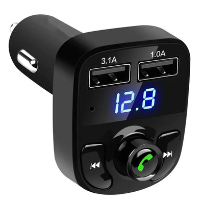 X8 Car Bluetooth FM Transmitter - MP3 Player with Dual USB Charger