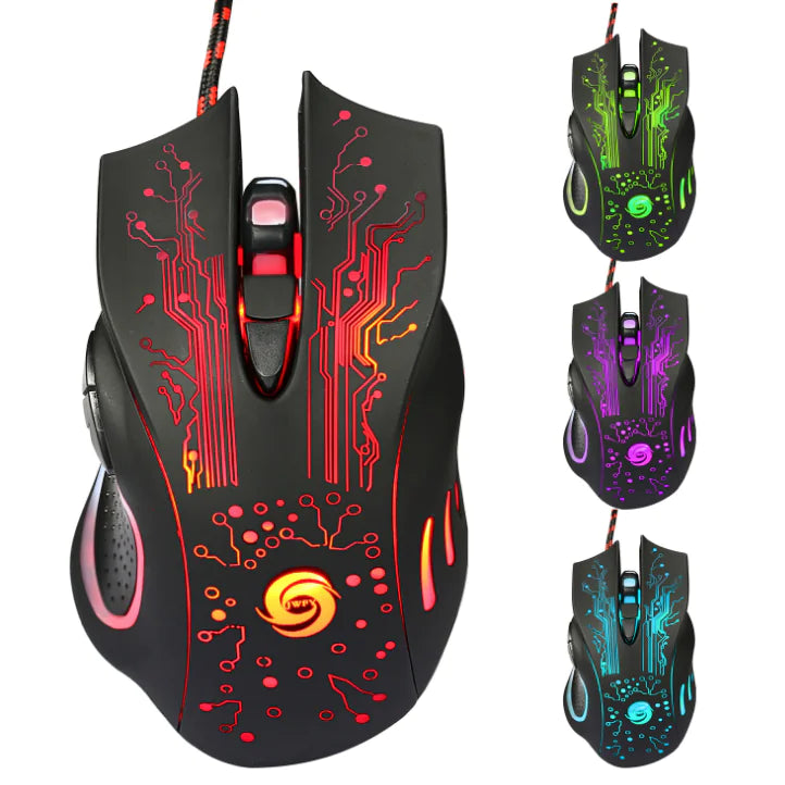 RGB LED Gaming Mouse - 6 Button Wired USB