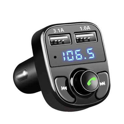 X8 Car Bluetooth FM Transmitter - MP3 Player with Dual USB Charger