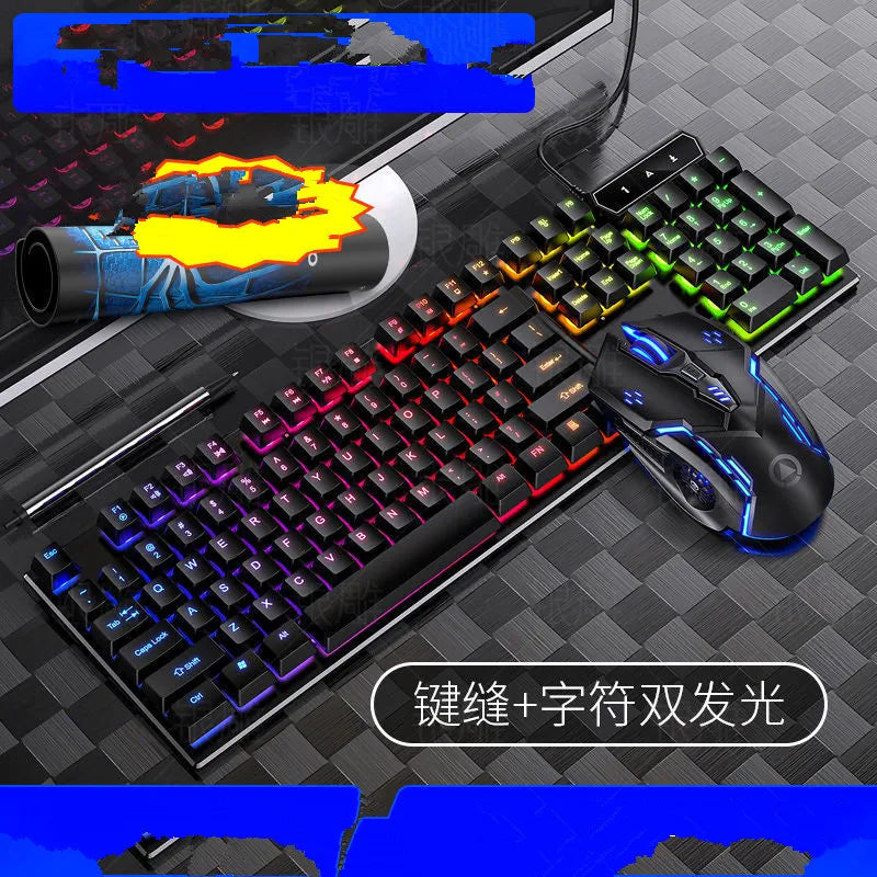 RGB Gaming Keyboard and Mouse Combo - Backlit Mechanical Feel